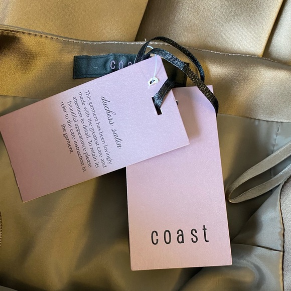 NWT Coast Satin Trumpet Pencil Skirt Porcini Colour Elegant Party Y2K Size 8 - Picture 6 of 9